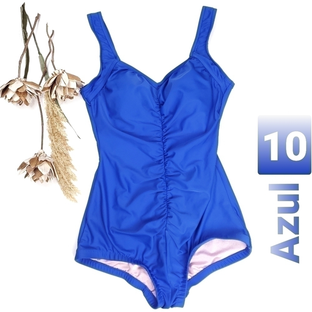 AZUL Blue Rouged One Piece Swimsuit sz 10